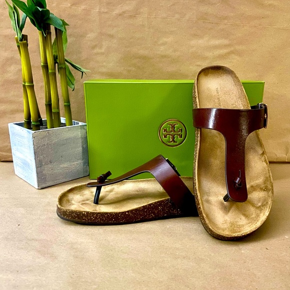 Leather T-Strap Sandals - Picture 1 of 11